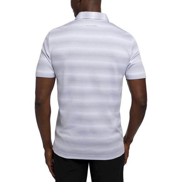 Travis Mathew Beach Camping Stripe Piqué Polo Grey White Short Sleeve Medium - Picture 2 of 14